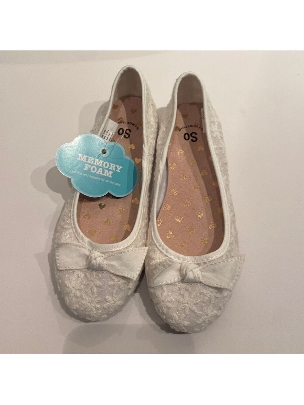 Toddler Girls White Sparkly Dress Shoes Size 13